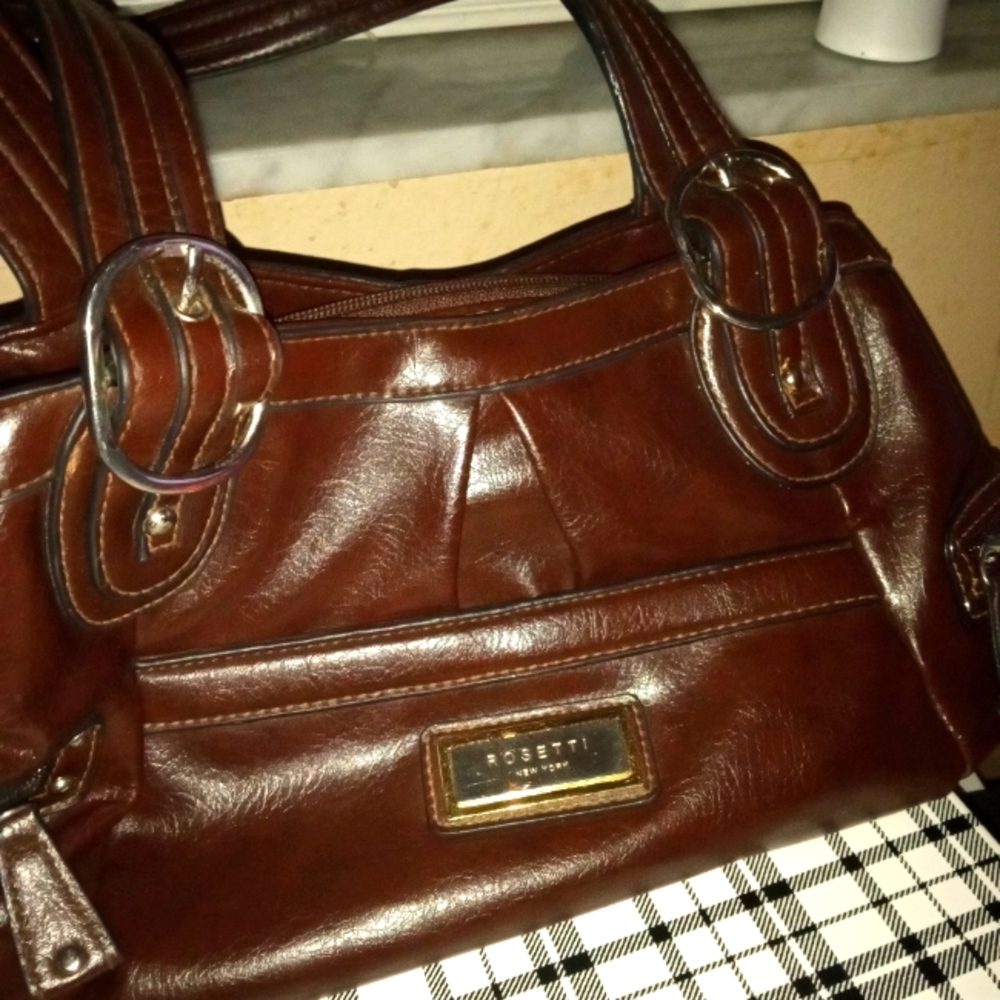 Mahogany leather Rosetti bag